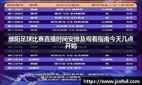 濮阳足球比赛直播时间安排及观看指南今天几点开始