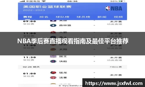 NBA季后赛直播观看指南及最佳平台推荐